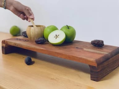 Chag Sameach Walnut Serving Tray detail 2