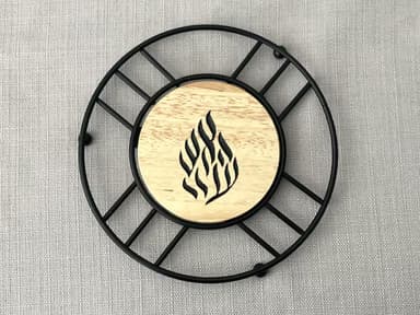 Breslev Flame Wooden Trivet detail 1